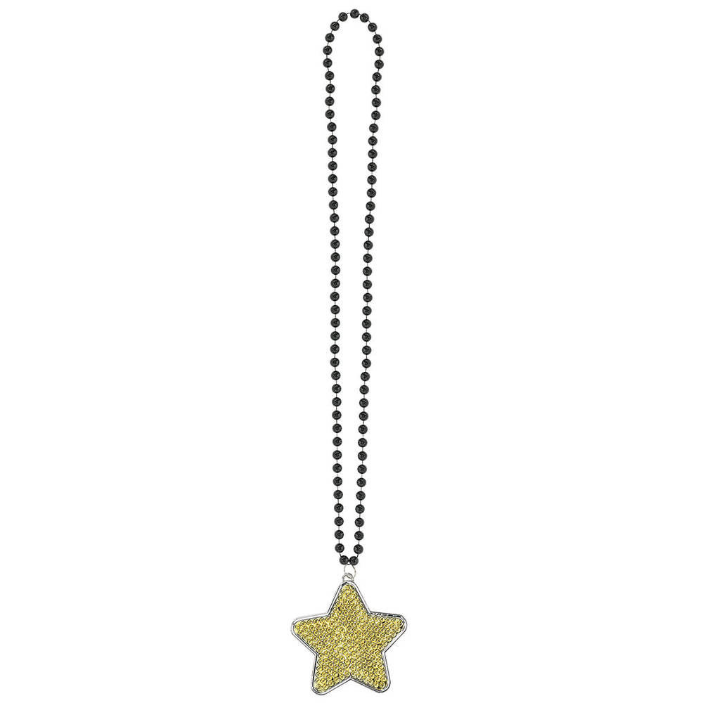 Black, Gold, and Silver Bling Star Necklace