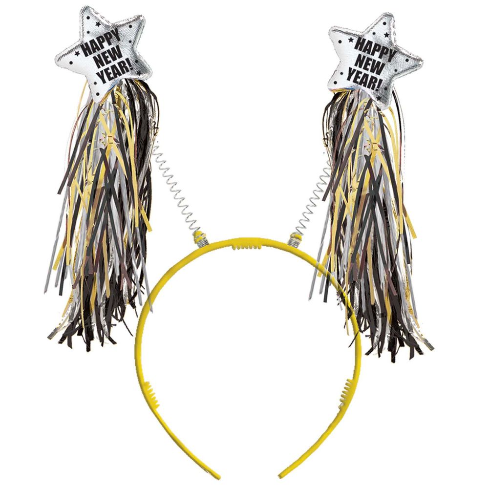 New Year Tinsel Headbopper - Black, Silver, Gold