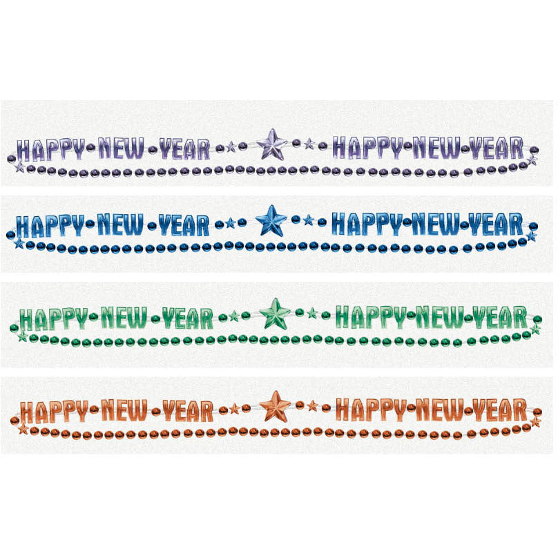 Happy New Year Jeweltone Beads