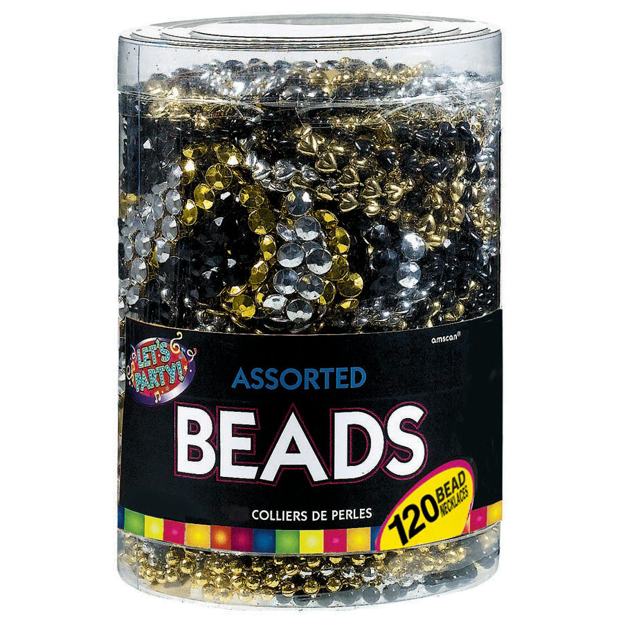 Silver, Gold And Black Bead Necklaces