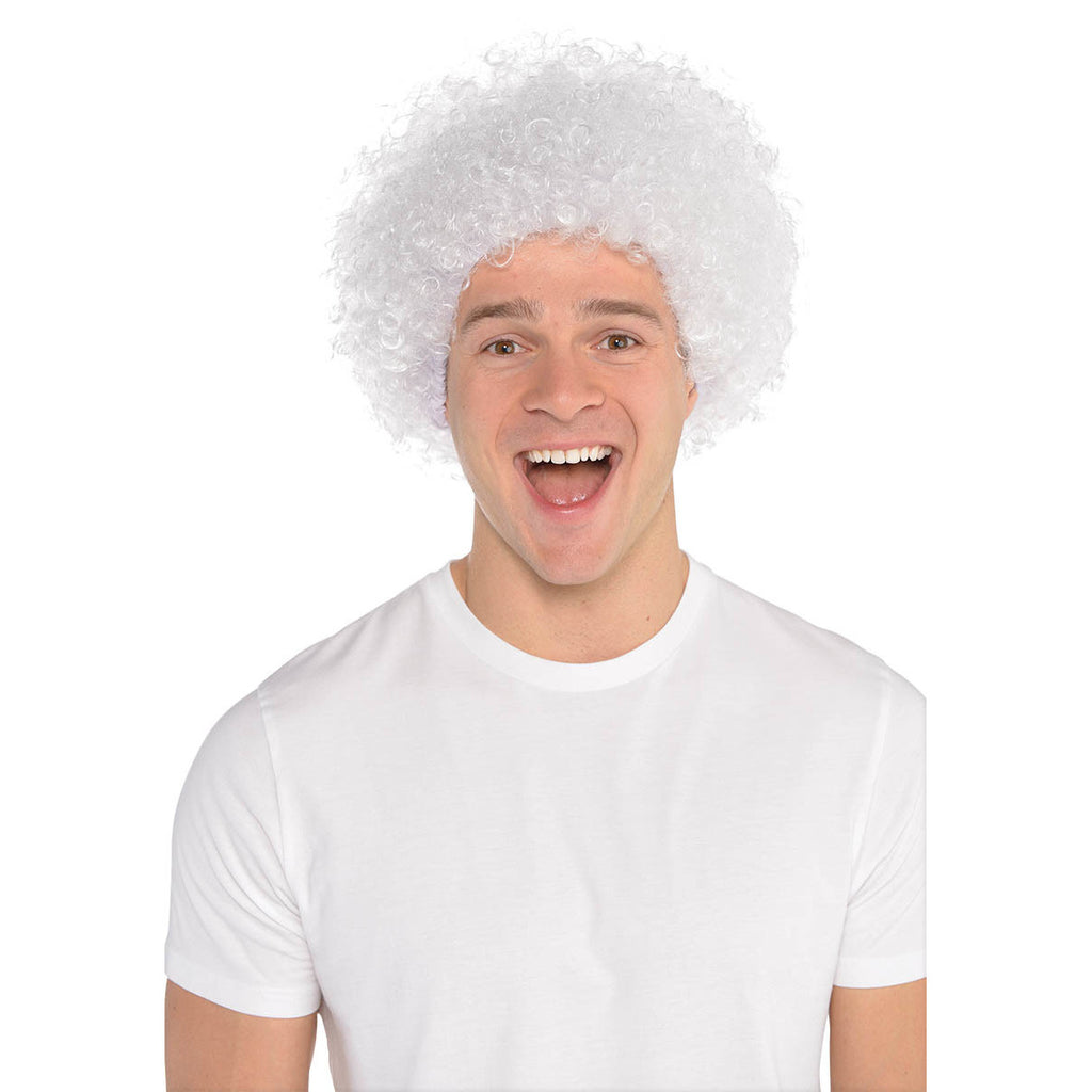 White Afro Curly Wig