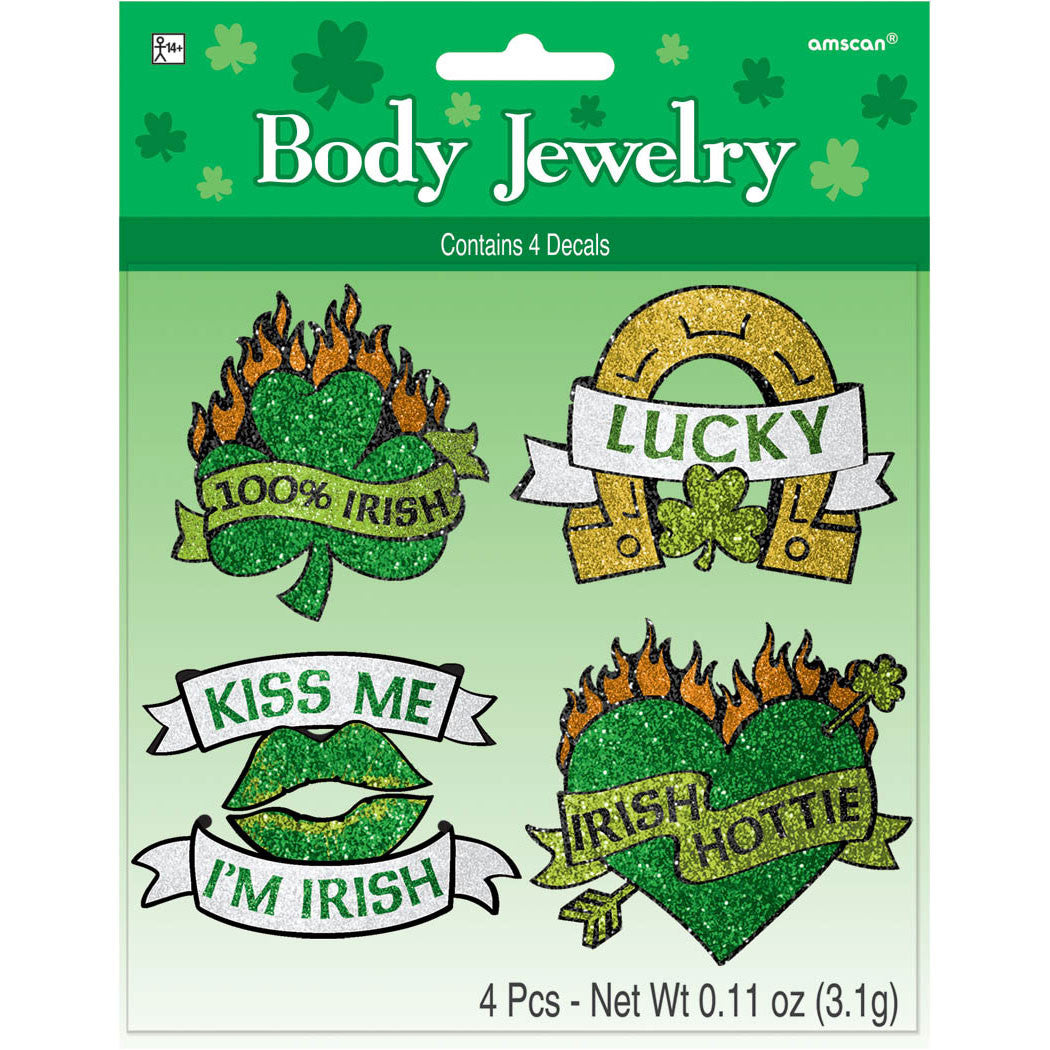 St. Patrick's Day Glitter Body Jewelry