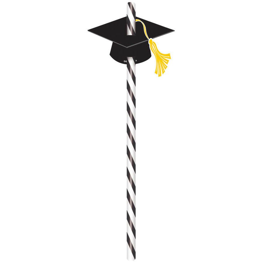 Grad Caps Straws (12ct)