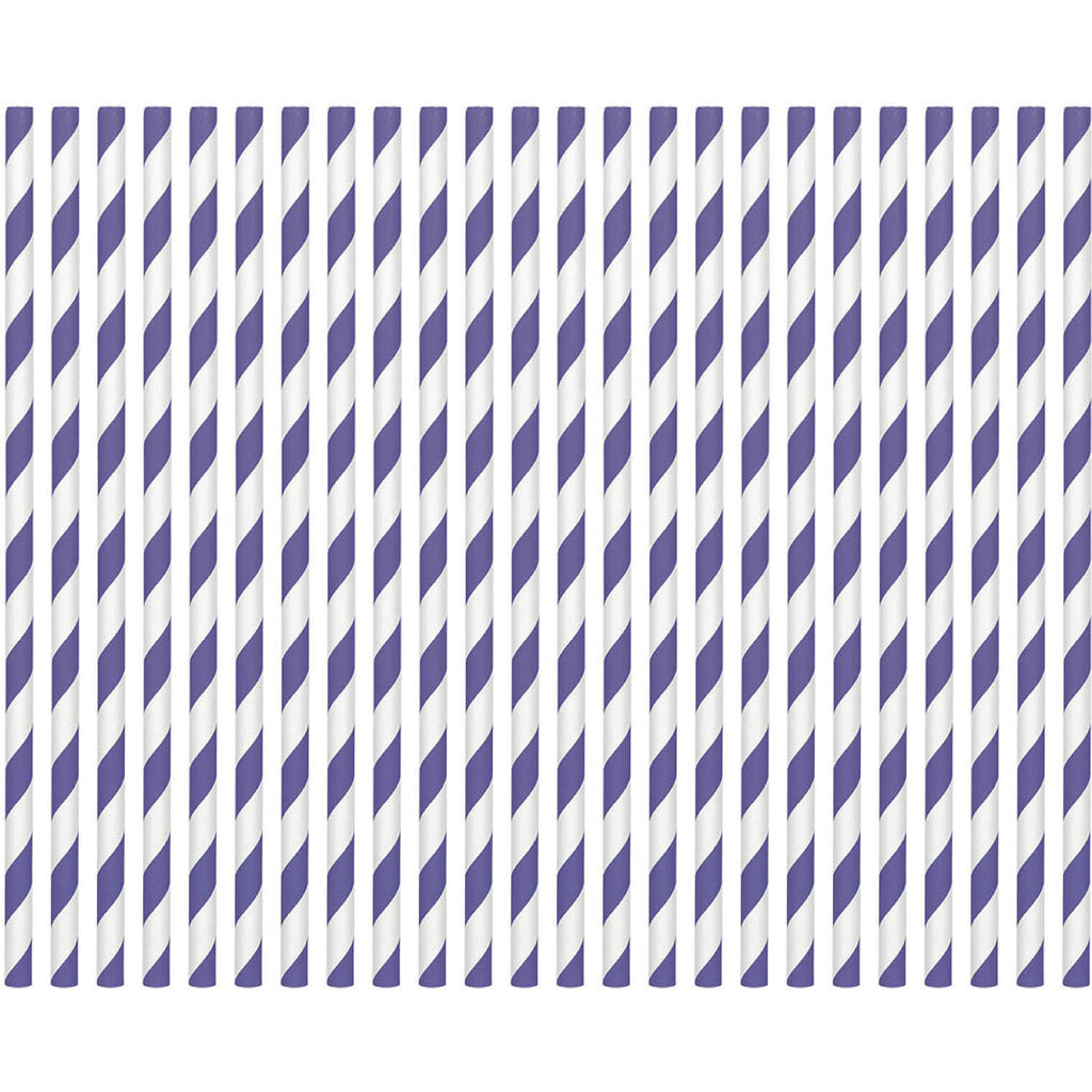 New Purple Paper Straws (24ct)