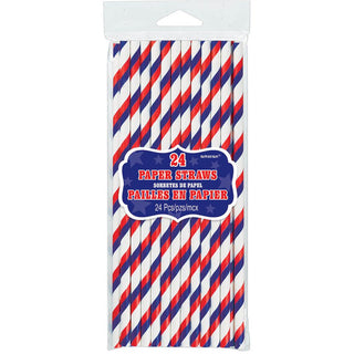 RWB Stripes Paper Straws