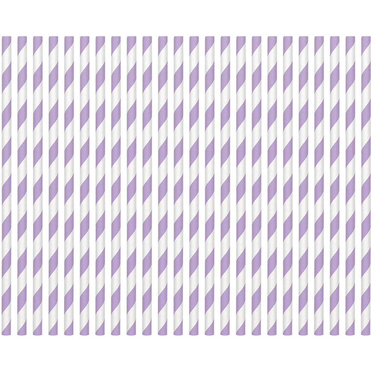 Lavender Striped Straws Paper 80 ct