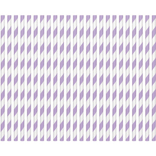 Lavender Striped Straws Paper 80 ct