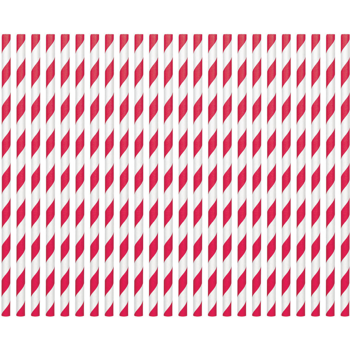 Apple Red Striped Straws Paper 80 ct