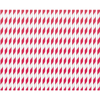 Apple Red Striped Straws Paper 80 ct