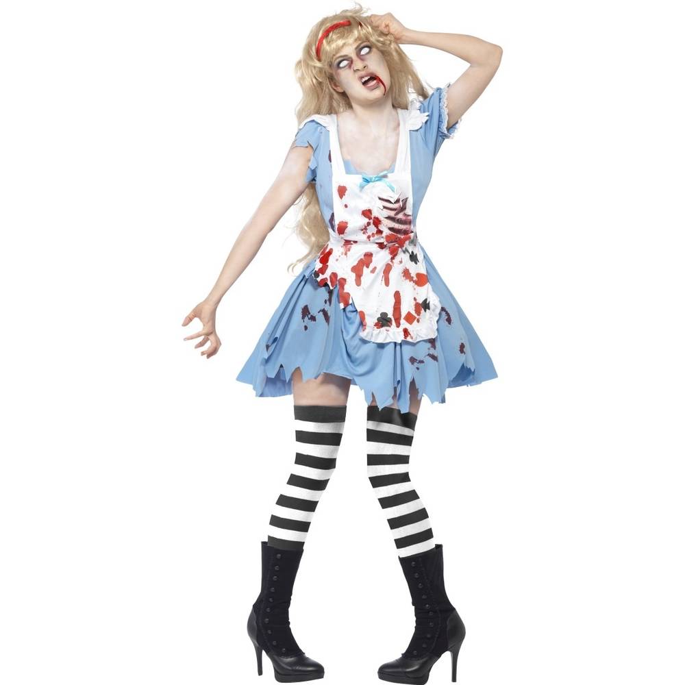 Zombie Malice Costume Dress with Latex Chest Apron and Headband