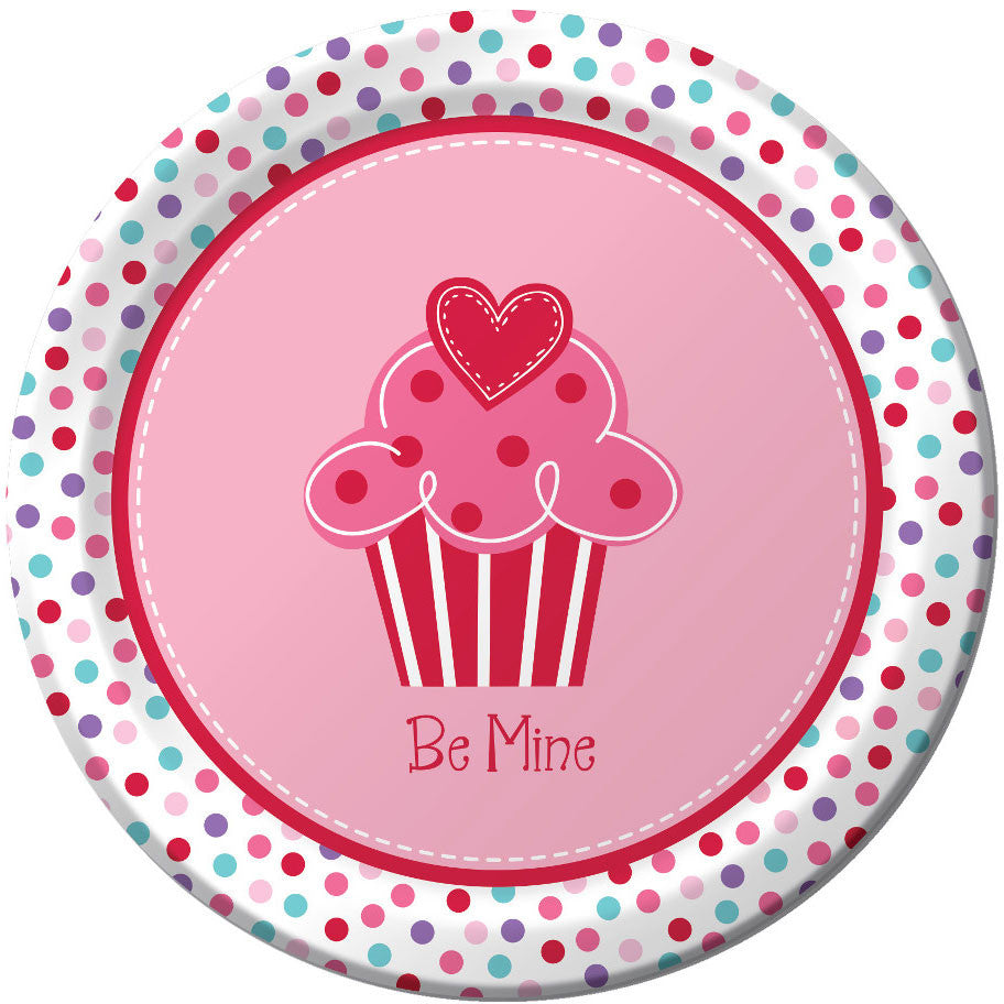 Heart Cupcake Dessert Plates (8ct)