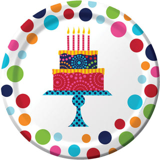 Birthday Cake Stand Dessert Plates (8ct)