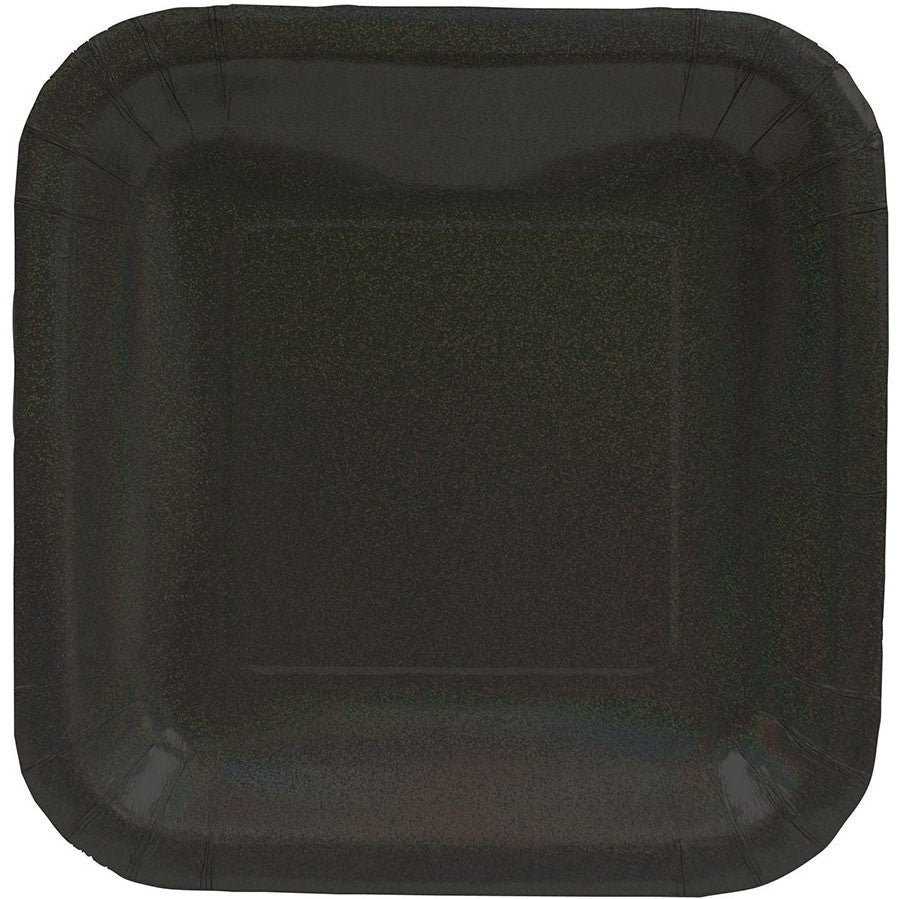 Black Glitz Dessert Plates (8ct)