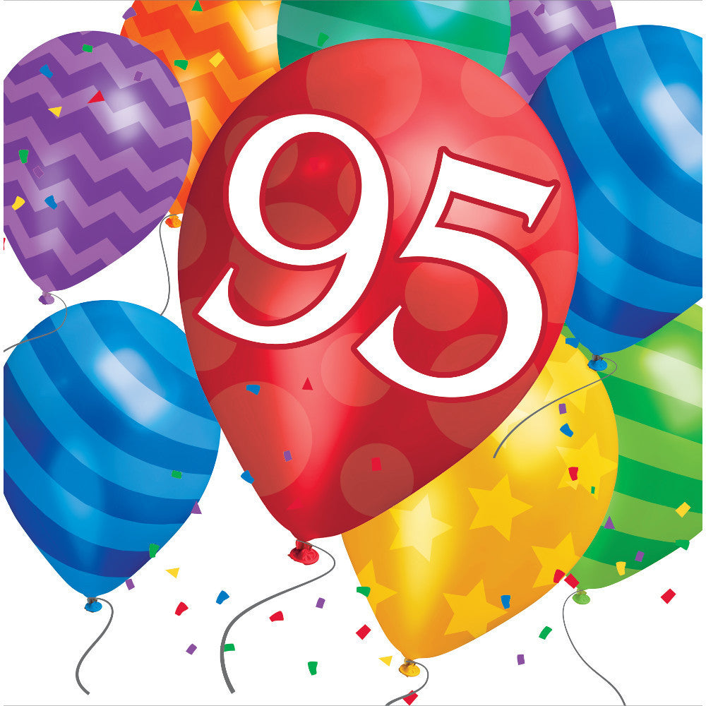 Balloon Blast 95 Birthday Luncheon Napkins (16ct)