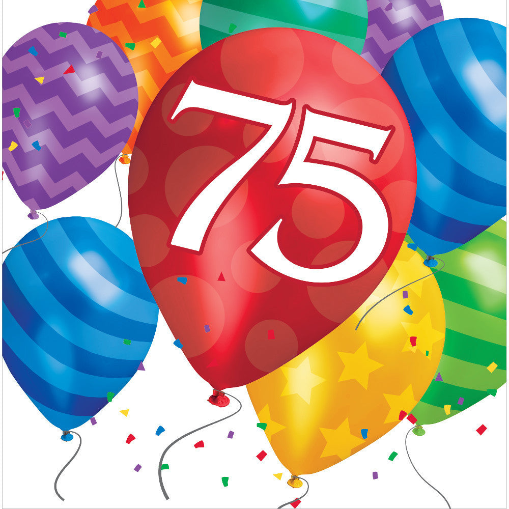 Balloon Blast 75th Birthday Luncheon Napkins (16ct)