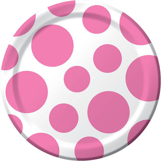 Candy Pink Polka Dot Dessert Plates (8ct)