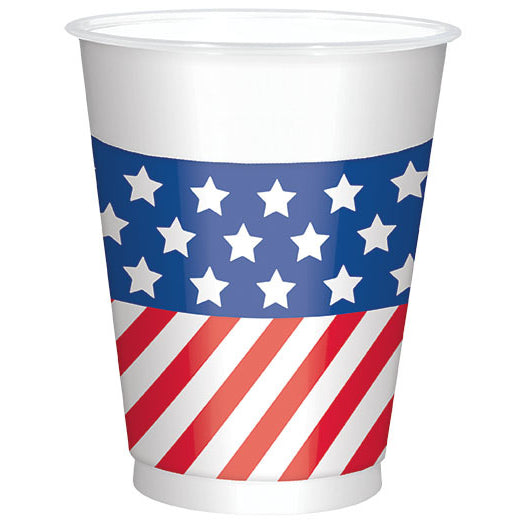 Patriotic Printed Plastic Cups -16oz, 25ct