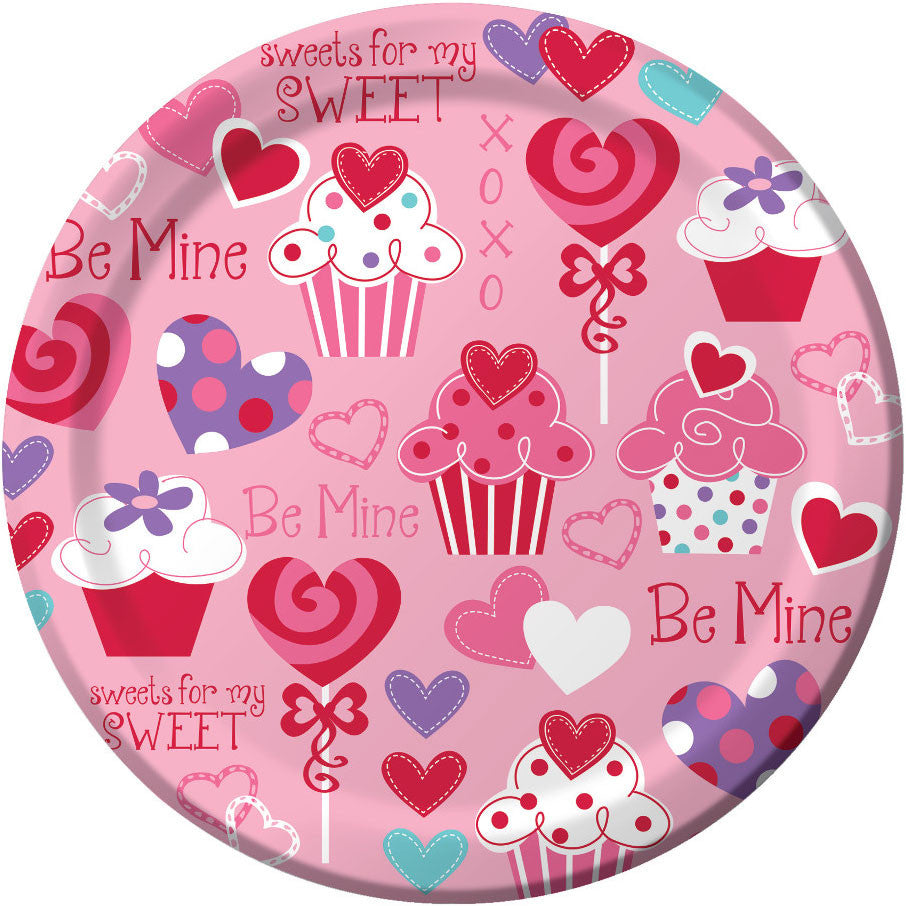 Heart Cupcake Dinner Plates (8ct)
