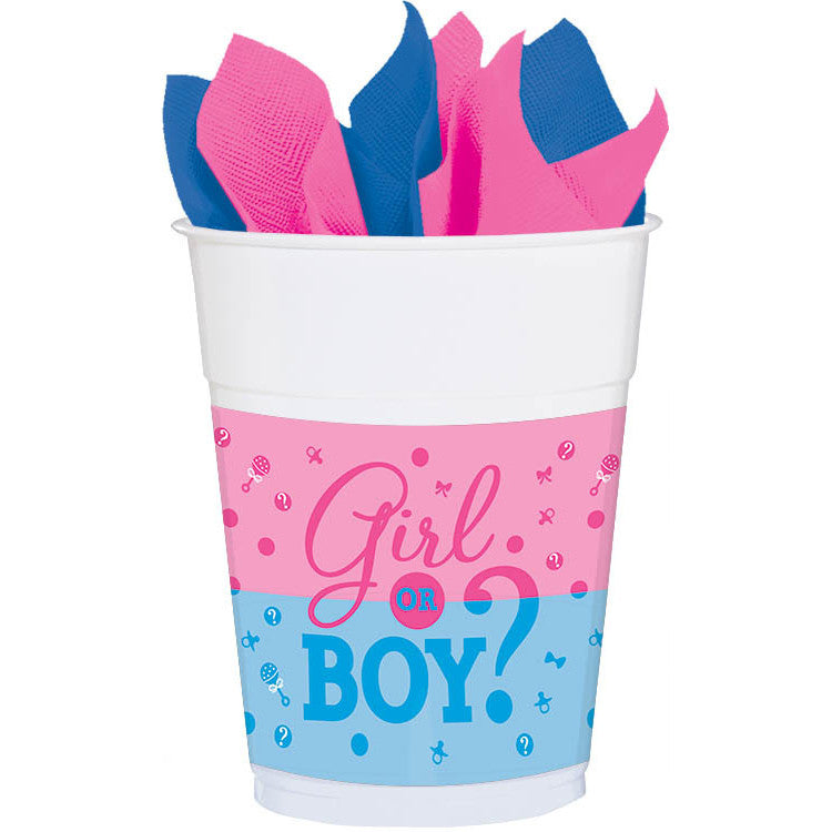 Girl or Boy 16oz Plastic Cups (25 ct)