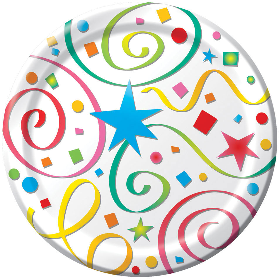 Party Streamers Dinner Plates (8ct)