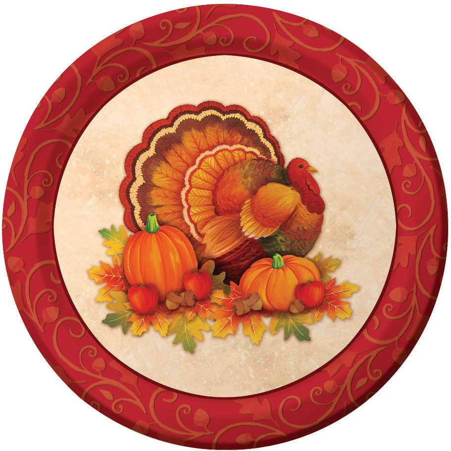 Thanksgiving Scroll Dinner Plates (8ct)