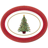 Classic Christmas Tree Oval Melamine Platter