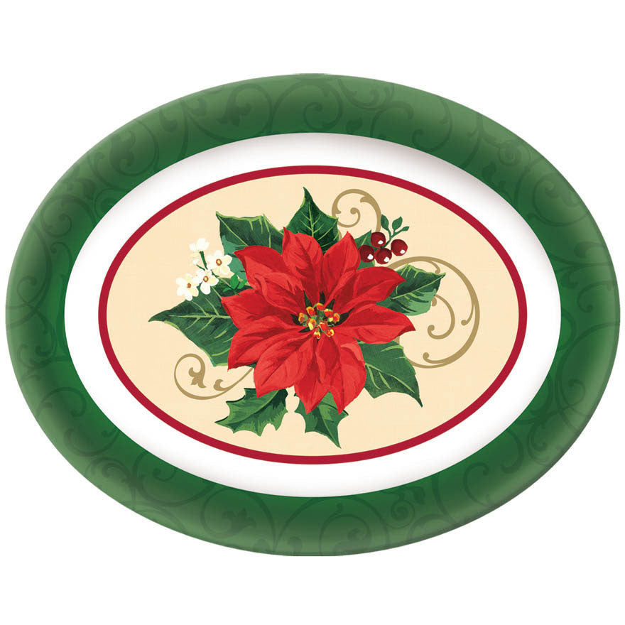Poinsettia Oval Melamine Platter