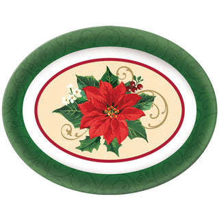 Poinsettia Oval Melamine Platter