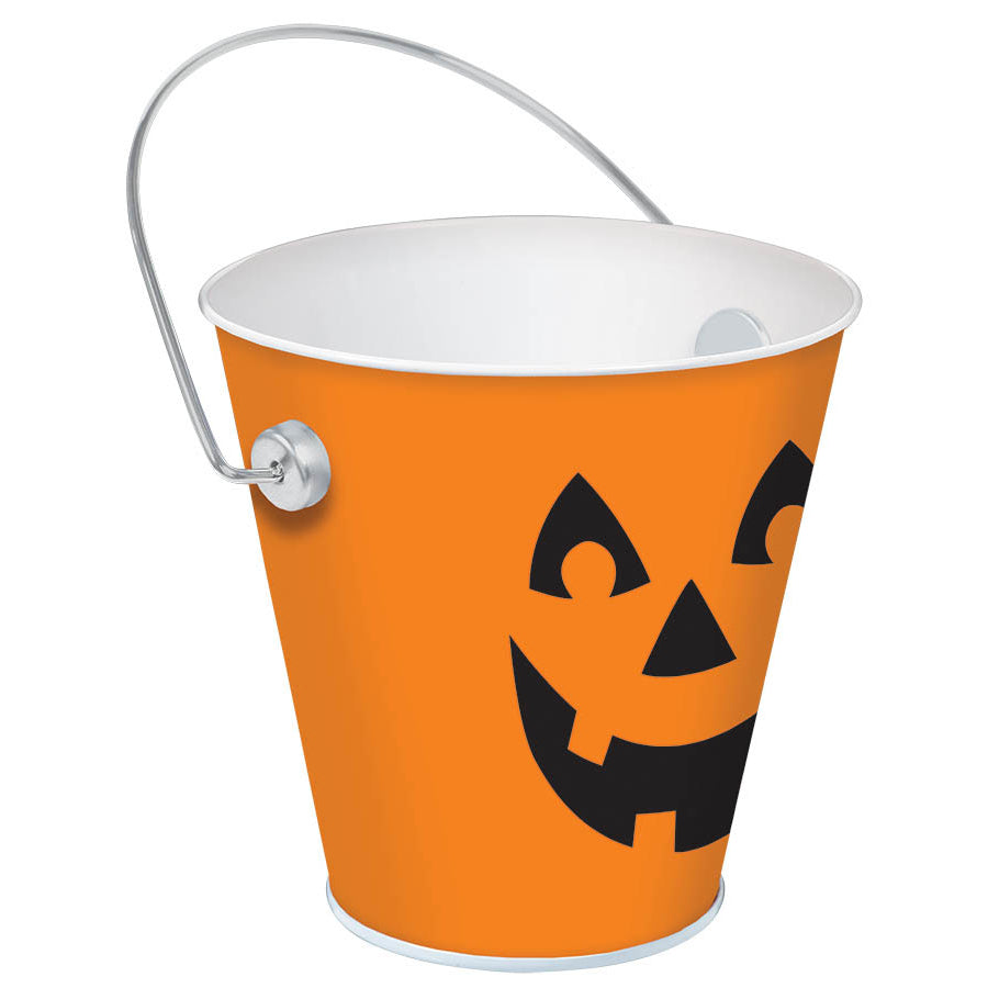 Jack-O-Lantern Metal Bucket