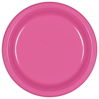 Bright Pink Plastic Dessert Plates (20ct)