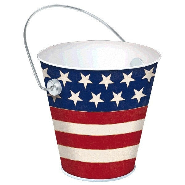 Patriotic 4" Metal Bucket