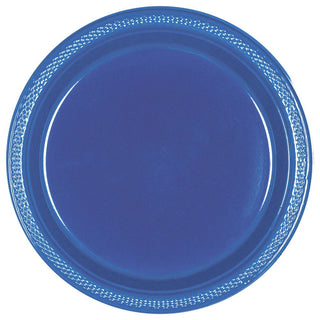 Navy Flag Blue Plastic Dinner Plates (20ct)
