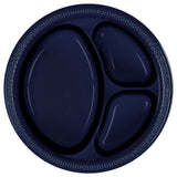 True Navy Divided Plastic Banquet Plates (20ct)