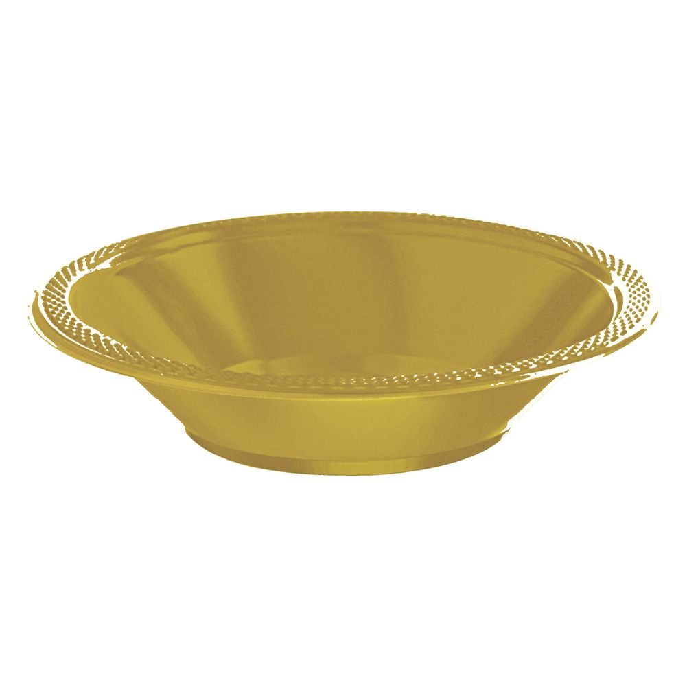 Gold 12 oz Plastic Bowl 20 ct