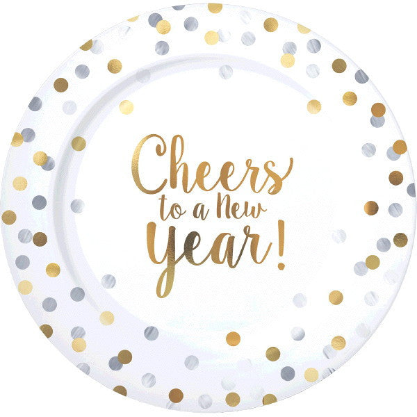Cheers to a New Year Premium Plastic Banquet Plates (10 ct)