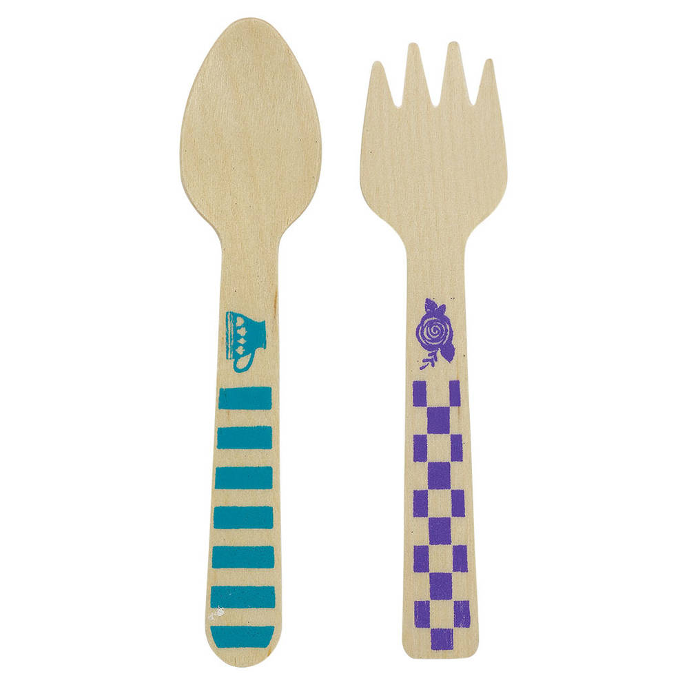 Mad Tea Party Mini Wood Cutlery Sets (24 ct) – US Novelty