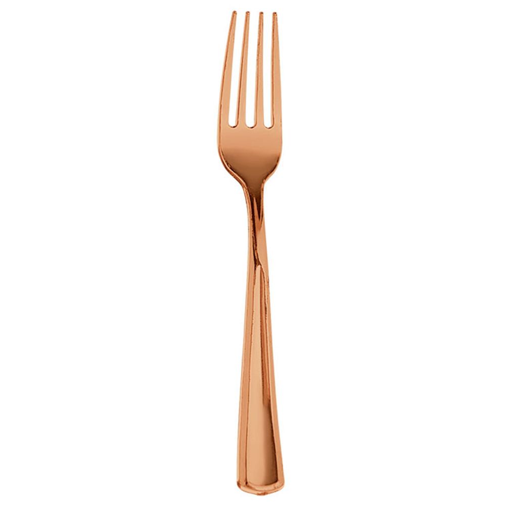 Premium Plastic Rose Gold Forks (32 ct)