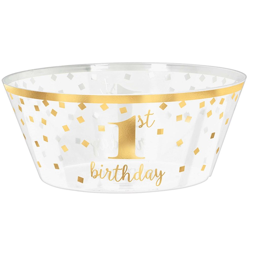 1st Birthday Large Plastic Serving Bowl
