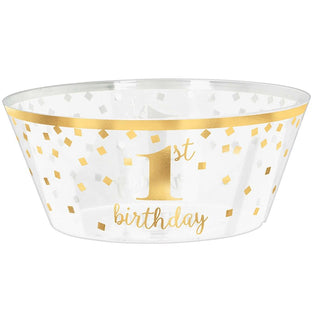 1st Birthday Large Plastic Serving Bowl