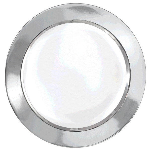 Silver Border Premium Plastic Banquet Plates (10ct)
