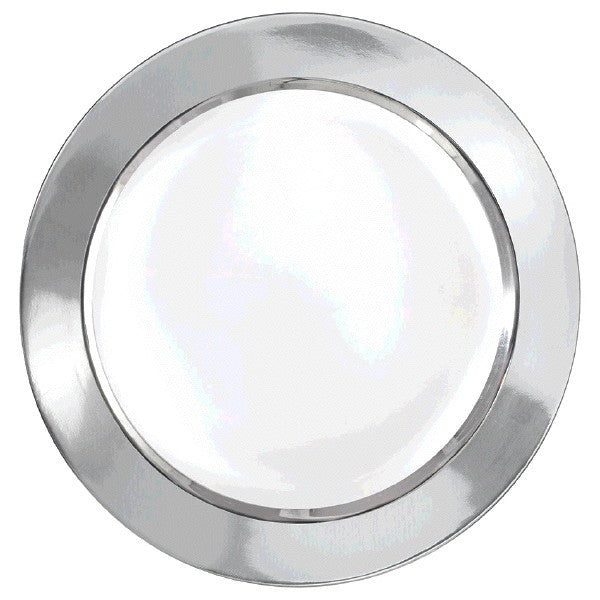 Silver Border Premium Plastic Lunch Plates (10ct)