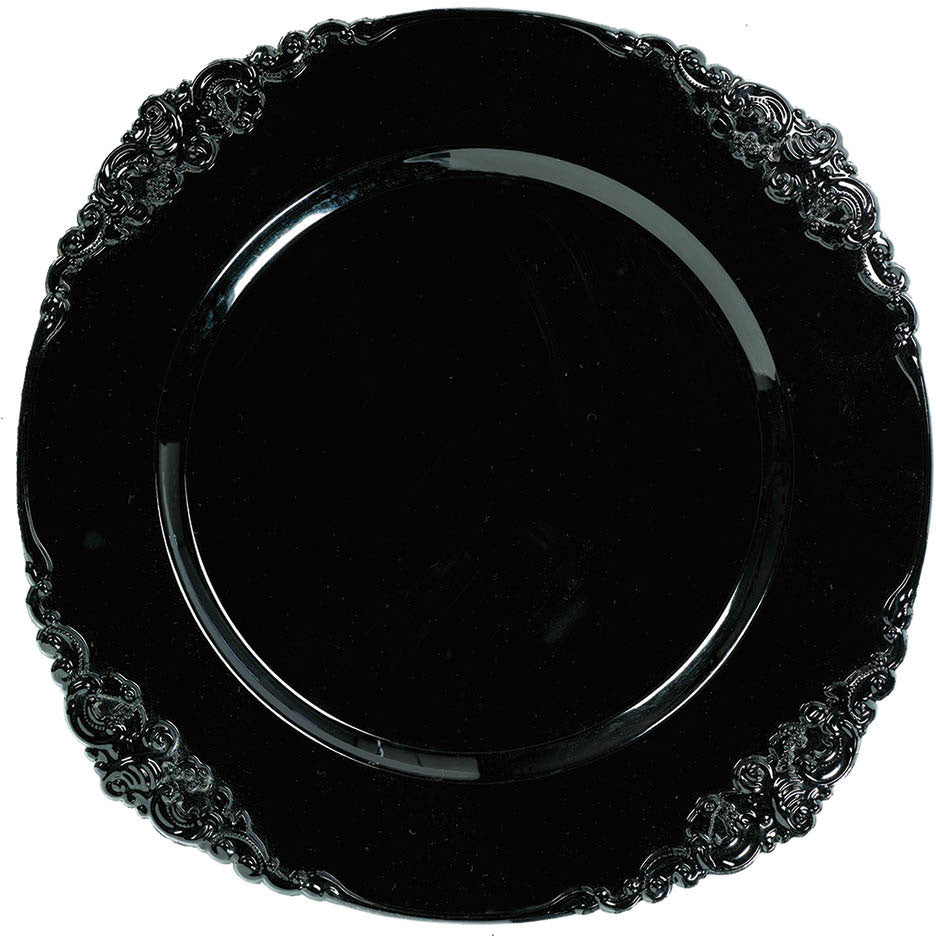 Black Plastic Motif Charger