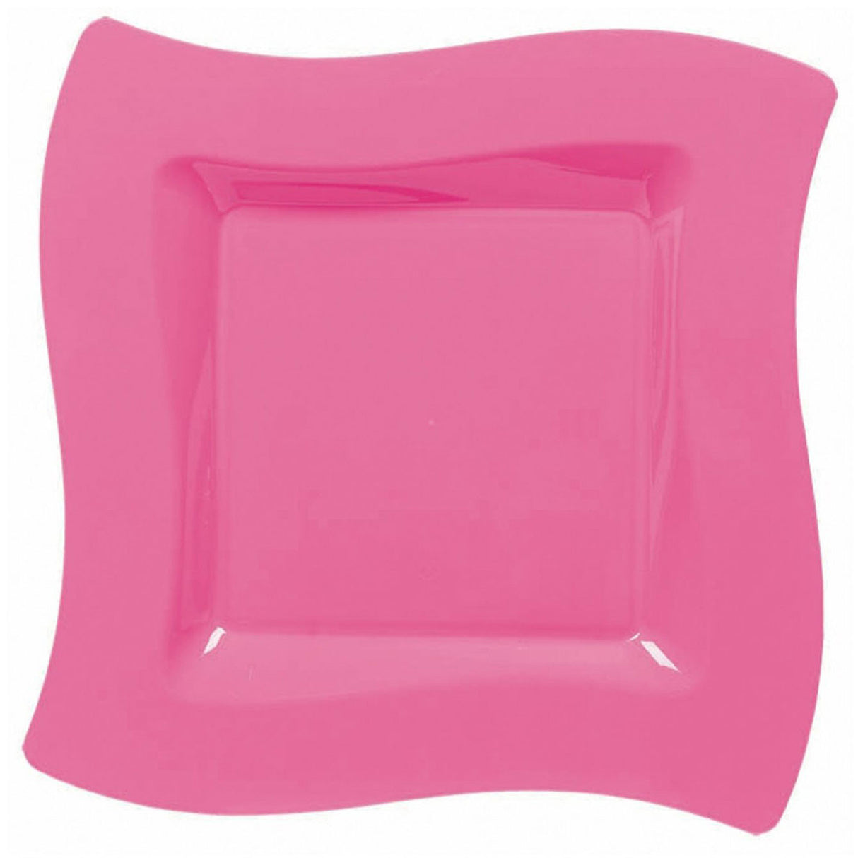 Bright Pink Wavy Square Plate,