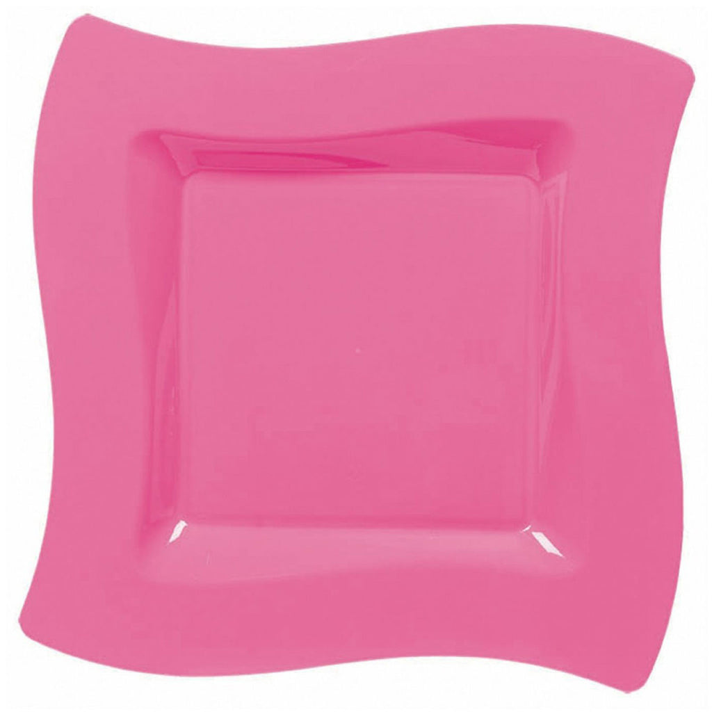 Bright Pink Wavy Square Plate,