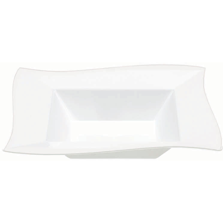 Wavy Square Bowl - White