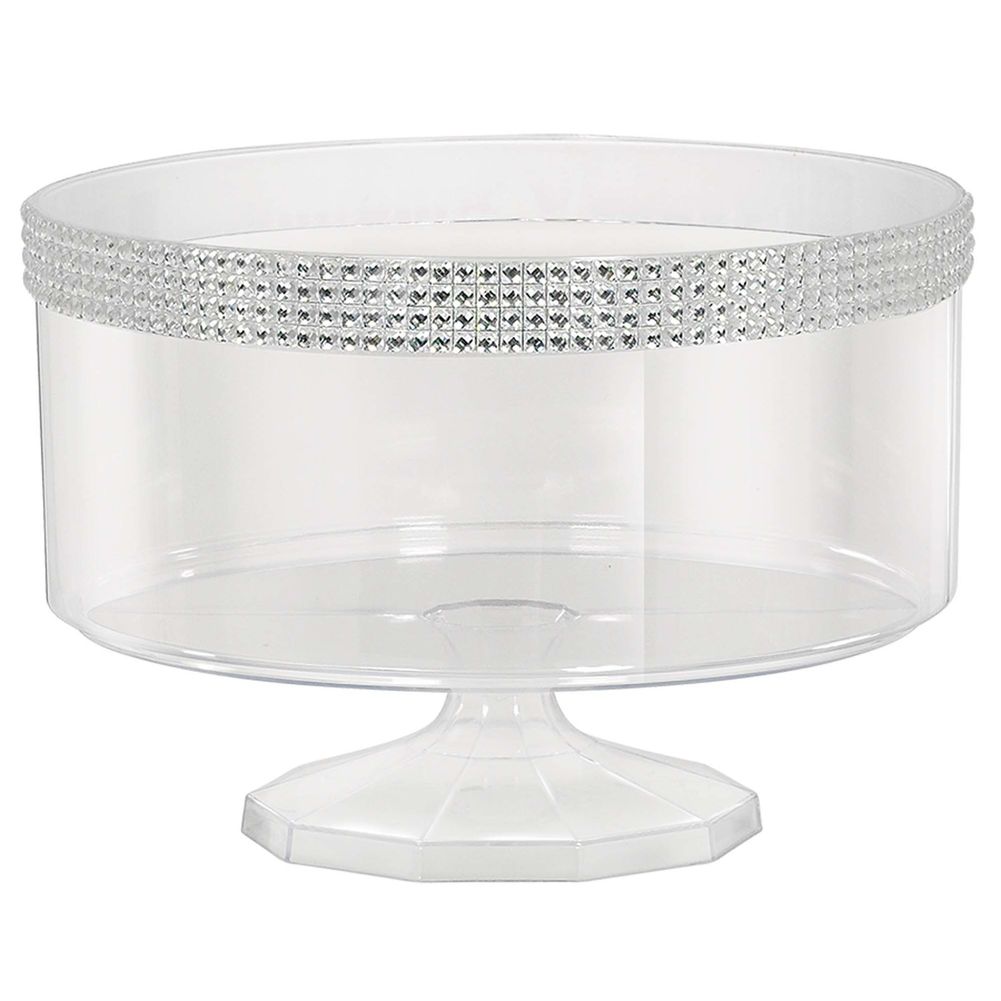 Large Trifle Container w/ Silver Gems
