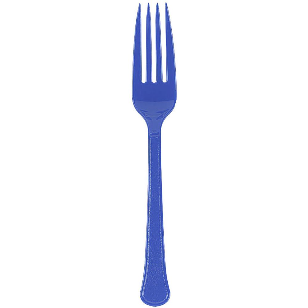 Bright Royal Blue Big Party Pack Box Mid Weight Plastic Fork 100 ct