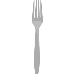 Silver Big Party Pack Box Mid Weight Plastic Fork 100 ct
