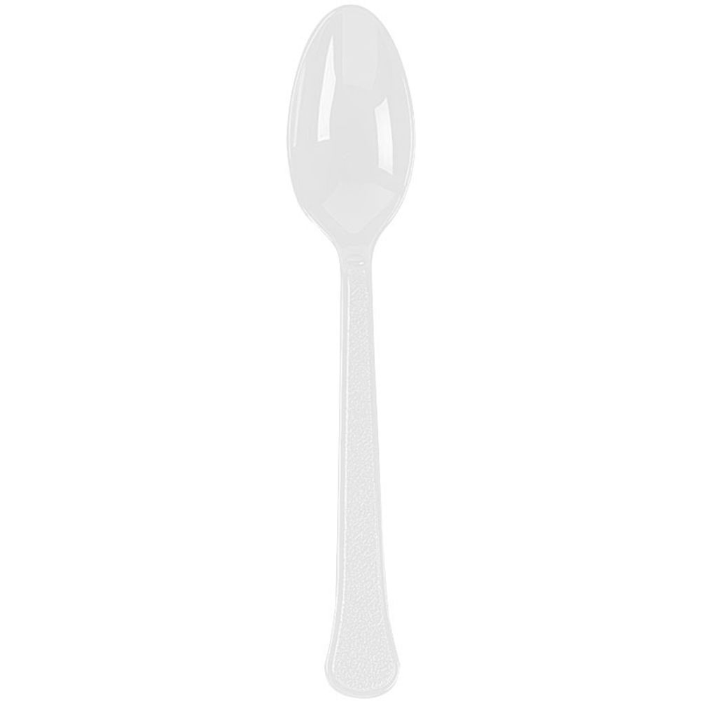 Frosty White Big Party Pack Box Mid Weight Plastic Spoon 100 ct