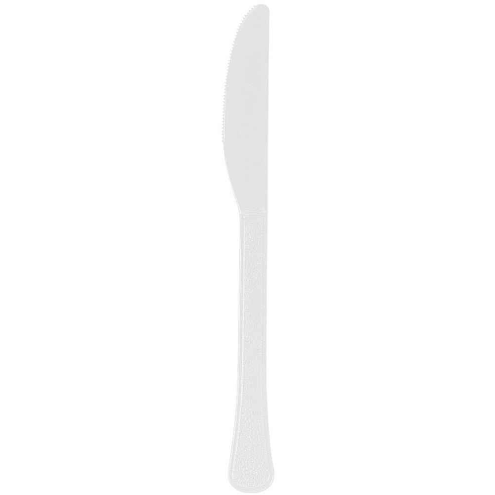 Frosty White Big Party Pack Box Mid Weight Plastic Knife 100 ct